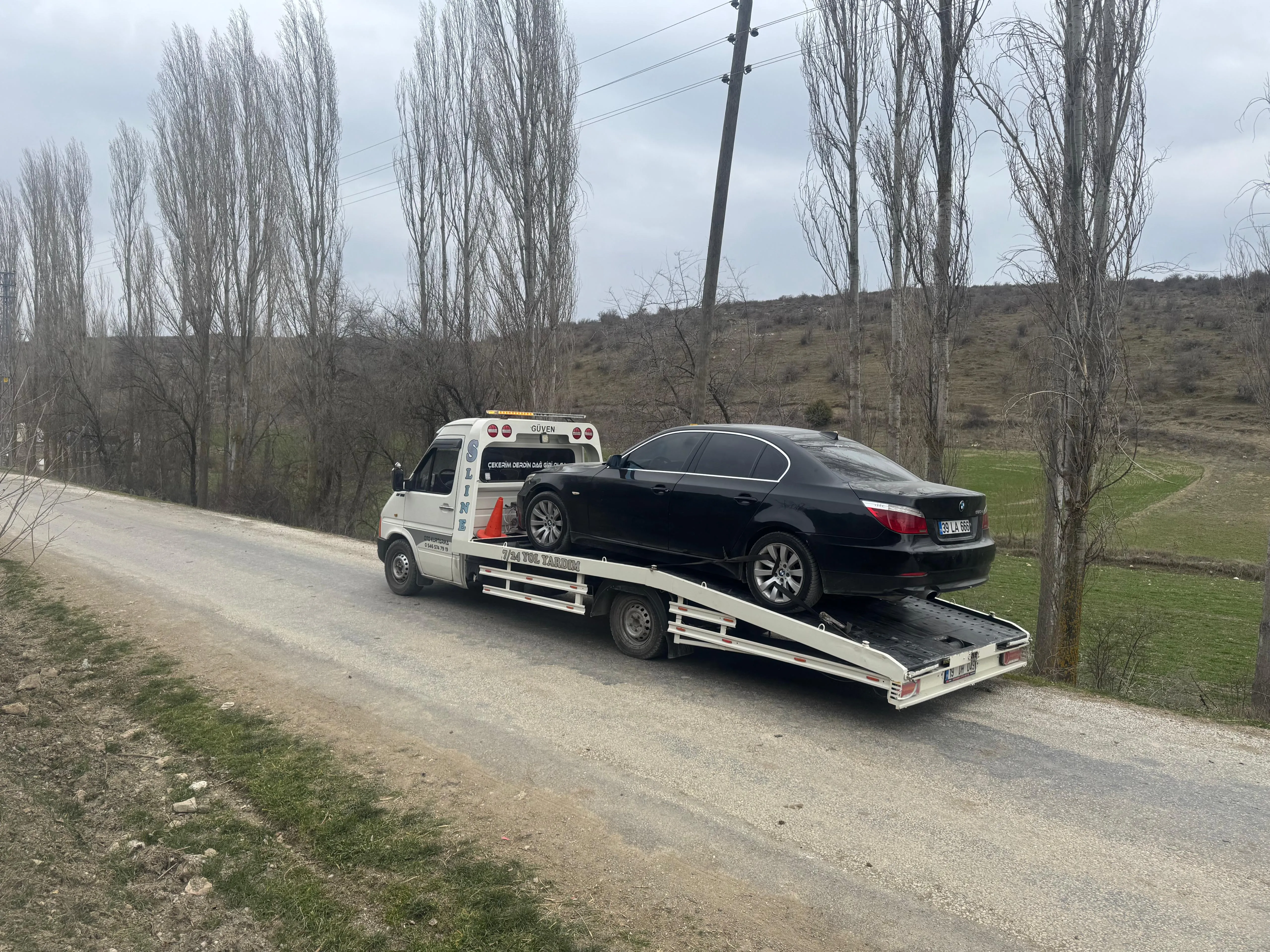Binek otomobil çekme — Çorum kırsalı